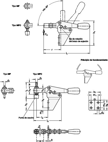 Abrazaderas De Palanca De Actuaci N Horizontal Gn Jw Winco