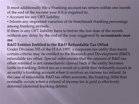 Ppt Franking Account Tax Return And Instructions Powerpoint