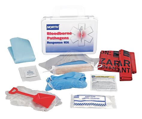 Bloodborne Pathogen Kit Plastic Case White 1 Ea Grainger