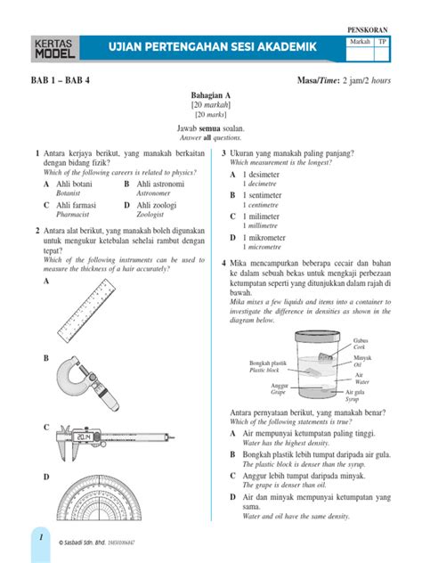 Kertas Model Ujian Pertengahan Sesi Akademik Pdf