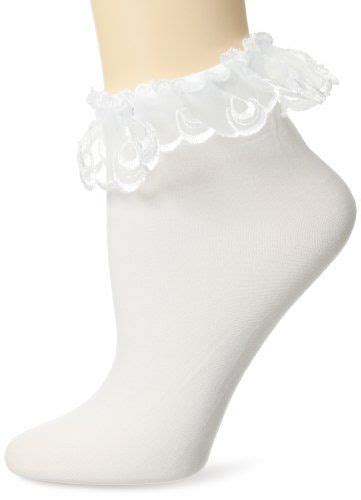 Leg Avenue Women S Anklet With Lace Ruffle Socks White One Size Women Lace Women Anklets