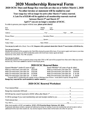 Fillable Online Membership Renewal Form Fax Email Print Pdffiller