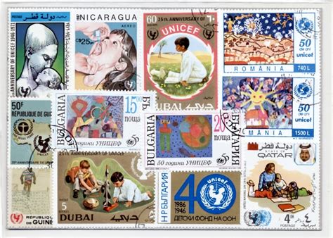 Unicef 25 Different Stamps Importa Supplementen Nl