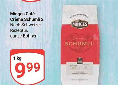 Minges Café Crème Schümli 2 Angebot bei Globus 1Prospekte de