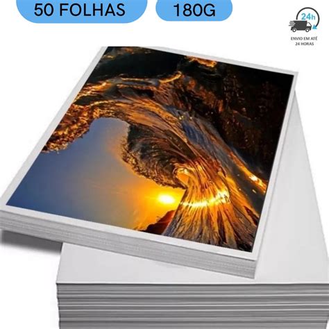 Papel Fotografico 180g A4 50 Folhas Glossy Brilhante MASTERPRINT