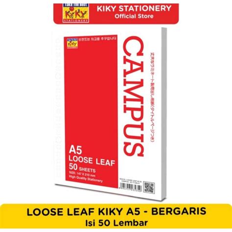 Jual Kertas Loose Leaf Kiky A Putih Bergaris Lembar Shopee