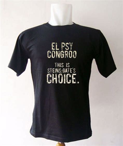 Steins Gate El Psy Congroo Black T Shirt Size M L Xl Hot Shirt Black