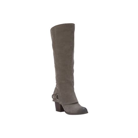 Women S Fergalicious Lexy Knee High Boot Grey Faux Suede Knee High