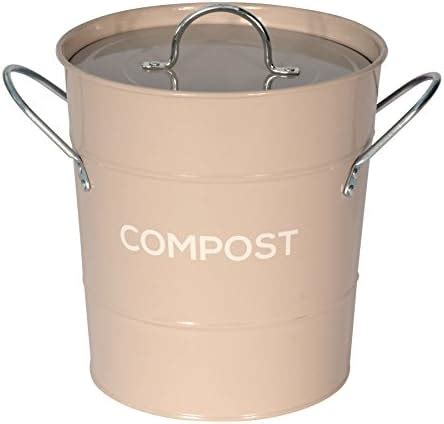 Coffee Brown Metal Kitchen Compost Caddy Composting Bin For Food