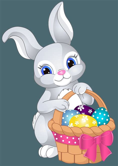 Easter Bunny With Egg Basket Png Clip Art Bunny With Eggs Hd Phone