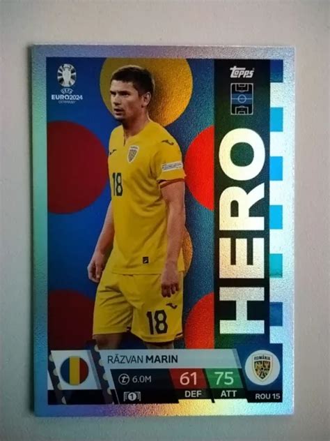 TOPPS MATCH ATTAX UEFA Euro 2024 Carta Calcio ROU15 Razvan Marin Hero