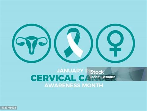 January Is Cervical Cancer Awareness Month Poster Vector Illustration