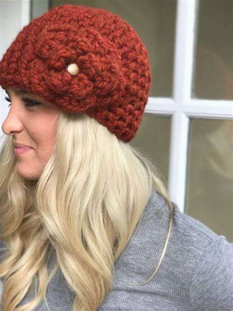 Burnt Orange Hat Etsy