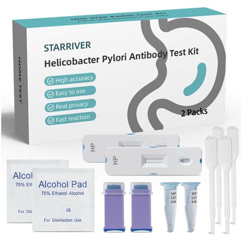 Starriver H Pylori Test Kit Helicobacter Pylori Test Kits At Home 2 Tests H Pylori Test Kits