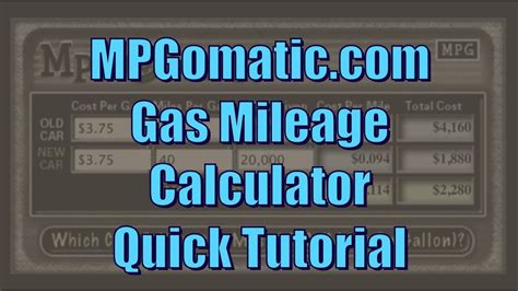 Gas Mileage Calculator Tutorial Youtube