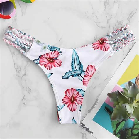 Bikini Brasile O Con Estampado Floral Para Mujer Parte Inferior