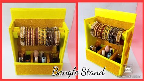 How To Make Bangle Stand With Waste Cardboard Diy Cardboard Craft