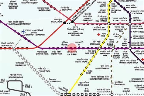 R K Puram Station Map Delhi Metro