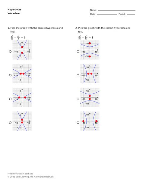 Grade Mathematics Worksheet Functions Hyperbola Worksheets Library