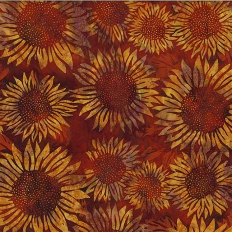 Hoffman Bali Batik V2546 389 Sunflower Bali Paprika Per Half Yard Seams Sew Perfect