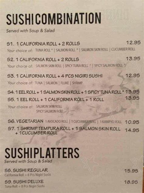 Menu At Shima Sushi Bar And Grill Milledgeville