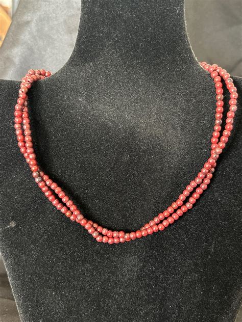 Vintage Monet Red Beaded Necklace