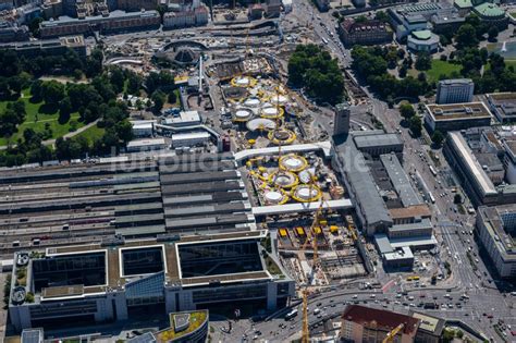 Luftbild Stuttgart Bauarbeiten Stuttgart 21 Am Hauptbahnhof In