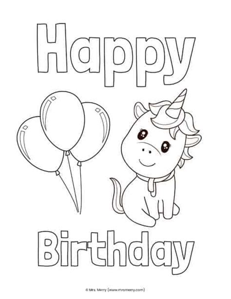 Unicorn Happy Birthday Coloring Page Happy Birthday Coloring Pages 4 Happy Birthday Unicorn