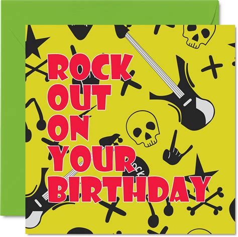 Amazon Fun Birthday Cards For Men Women Him Her Rock Out Punk