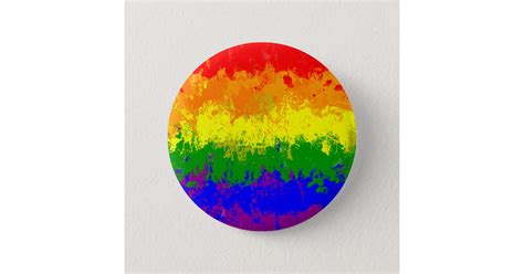 Lgbt Pride Rainbow Flag Paint Splatter Button Zazzle