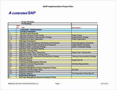 9 Excel Implementation Plan Template - Excel Templates