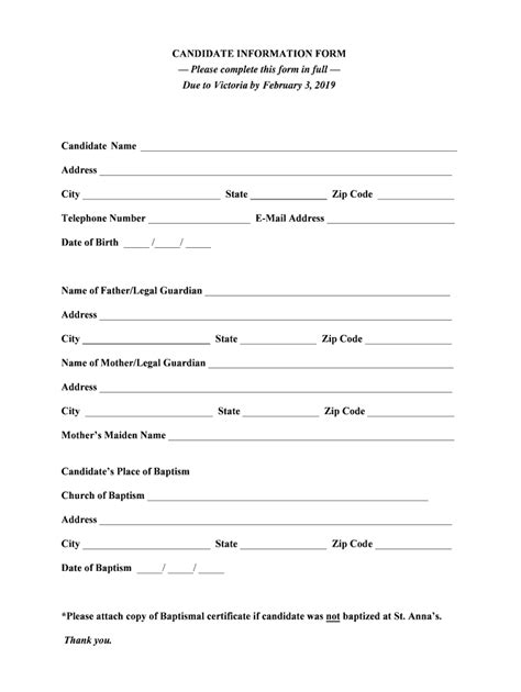 CANDIDATE INFORMATION FORM Doc Fill Out Sign Online DocHub