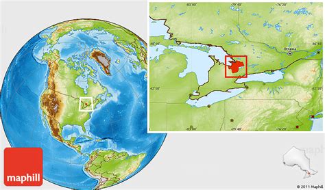 Physical Location Map of Simcoe