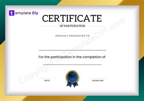 Certificate of Participation Blank Printable Template in PDF & Word ...