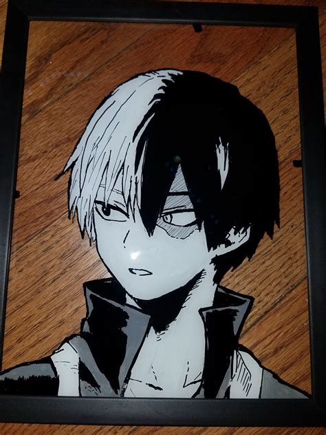 Shoto Todoroki Glass Painting My Hero Academia Etsy