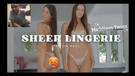 Twins Sexy Sheer Lingerie Try On Haul Reaction Youtube