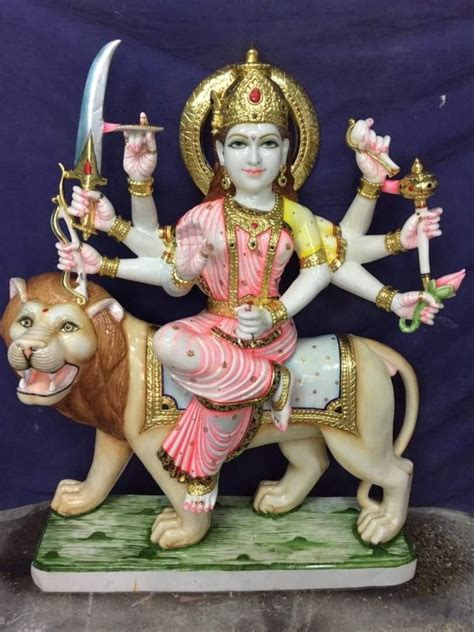 Rajendra Art S Painted White Marble Maa Durga Ji Statue For Worship