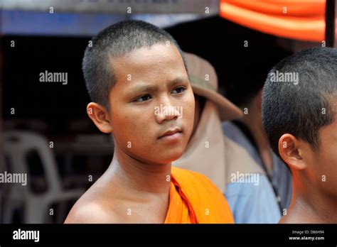 Novice Buddhist Monks At Wat Pho Home Of The Reclining Buddha In