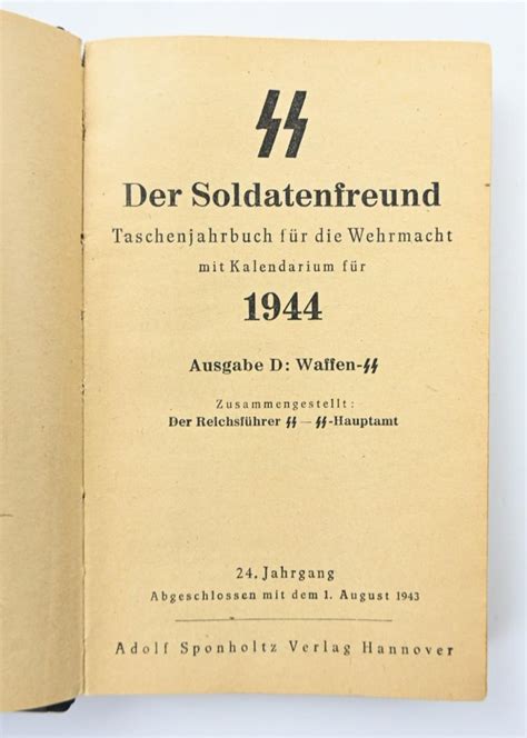 Worldwarcollectibles German Waffen Ss Pocket Agenda Der