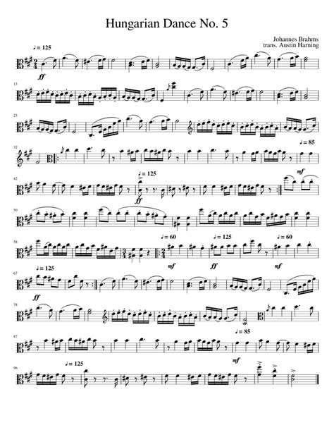 Hungarian Dance Clarinet Sheet