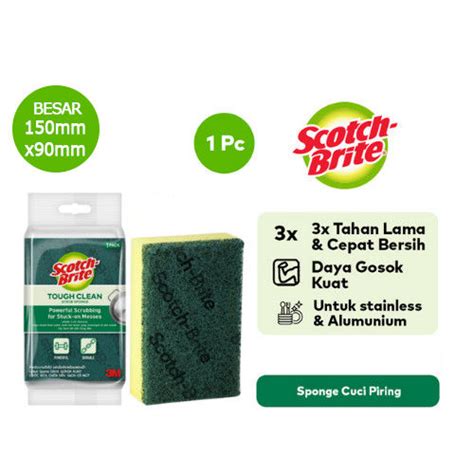 3M Scotch Brite Sabut Spons Cuci Piring Premium Hijau Heavy Duty ID 31