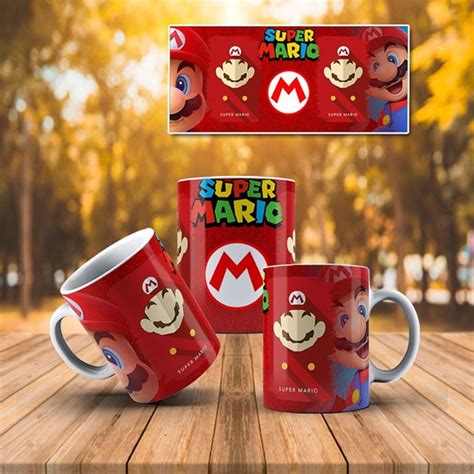 Caneca Cilindrica Porcelana Personalizada Super Mario Bros Elo