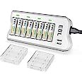 Ebl Upgraded Bays Aa Aaa Battery Charger With Usb Ports And Counts