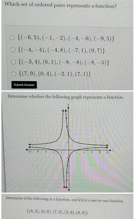 Solved Which Set Of Ordered Pairs Represents A Function O