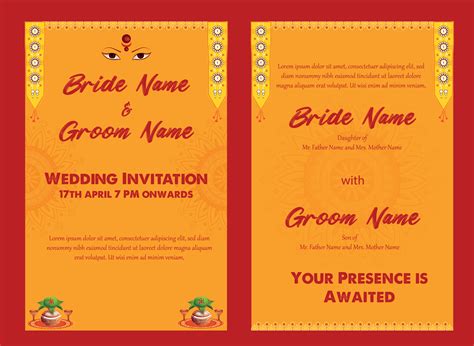 Indian wedding invitation template 16995576 Vector Art at Vecteezy