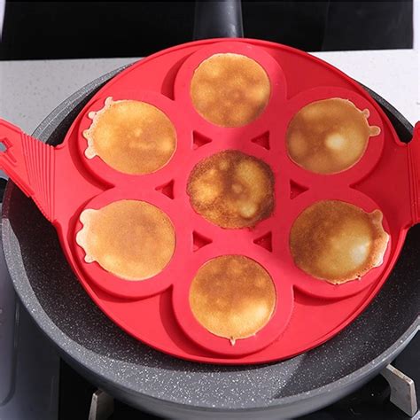 Buy 7 Holes Non Stick Pan Egg Omelette Tools Silicone Fantastic Egg Pancake Maker Ring Kitchen