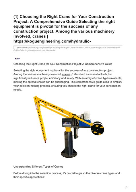 PPT Choosing The Right Crane For Your Construction Project A