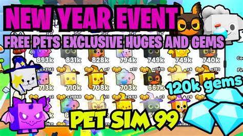 🔴live🔴 New Year Update 🎇🍾🧨🎉🥂🥳 Huge Exclusives Gems Pets Giveaway Pet