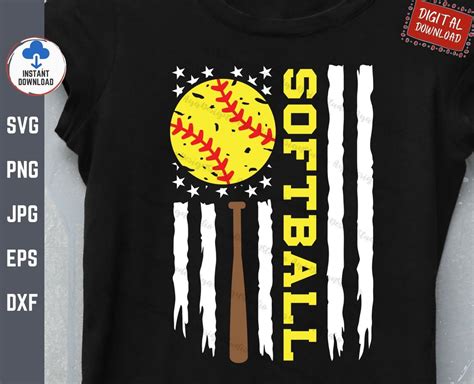 Softball American Flag Svg American Flag Softball Dad Svg Softball