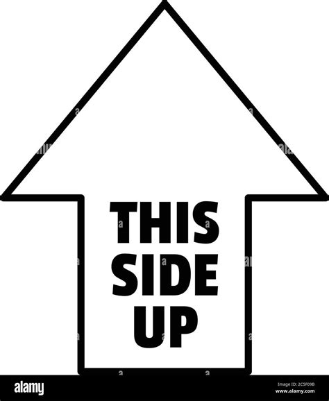 This Side Up Shipping Label Icon Cardboard Box Black Logo On White ...